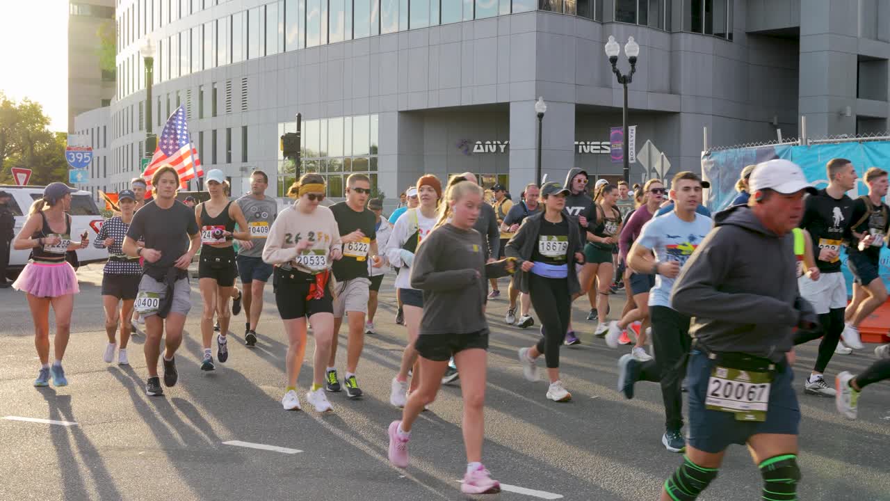 Marathon race in a city