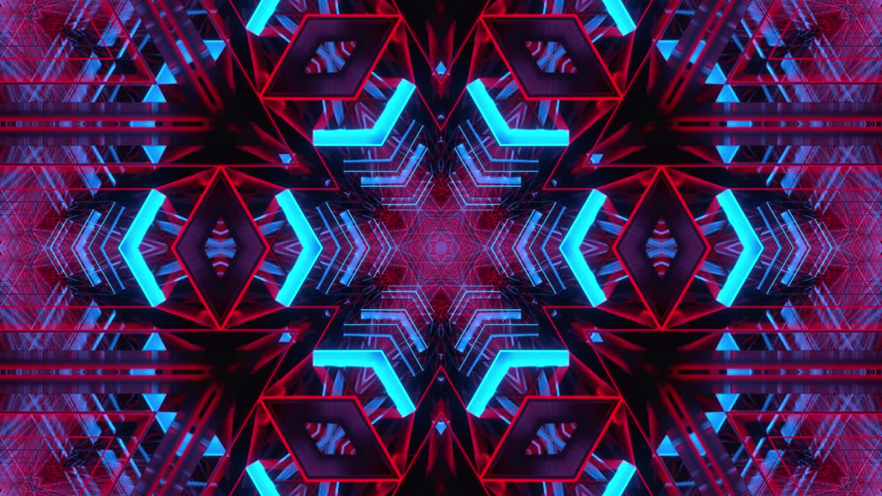 colorido movimiento de caleidoscopio abstracto con patrón geométrico. para mostrar la transformación ornamental mosaico de arte de moda en el fondo. hermoso diseño de movimiento caleidoscópico concepto de bucle sin costuras.