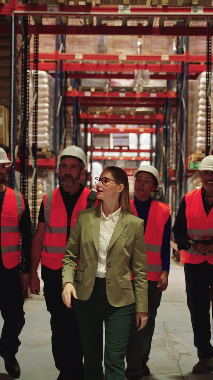 Warehouse employees wearing safety equipment