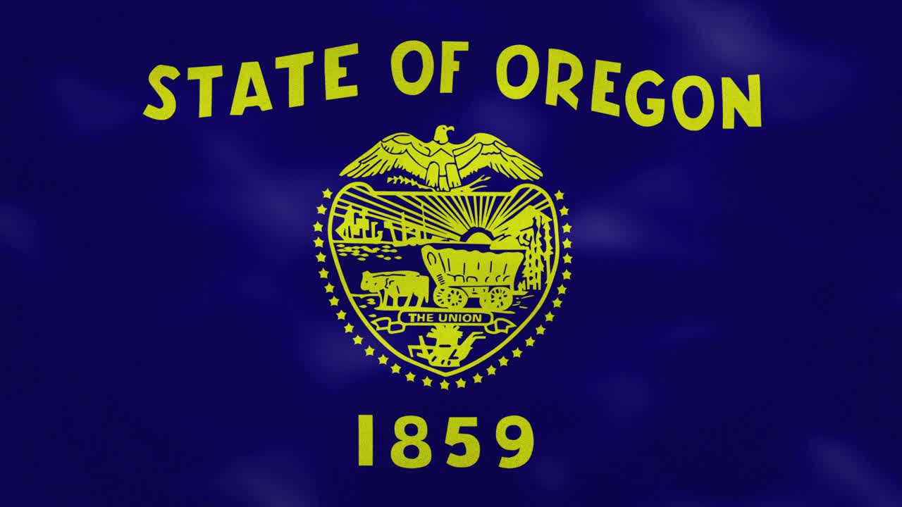 la bandera densa de oregón se agita, el bucle de fondo