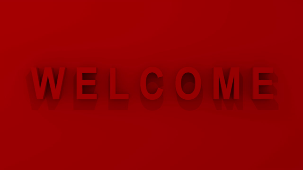 &amp;quot;WELCOME&amp;quot; 3D Graphic in red