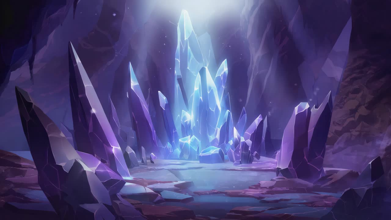 Mystical Glowing Crystal Cave