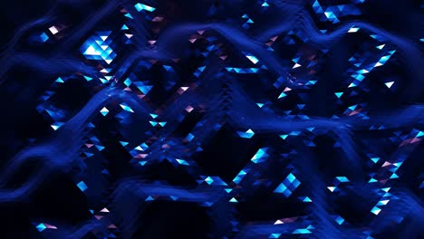 stylish dark abstract low poly background in 4k. abstract waves move on glossy metallic surface in loop. smooth soft seamless animation. simple minimalistic geometric bg. blue color