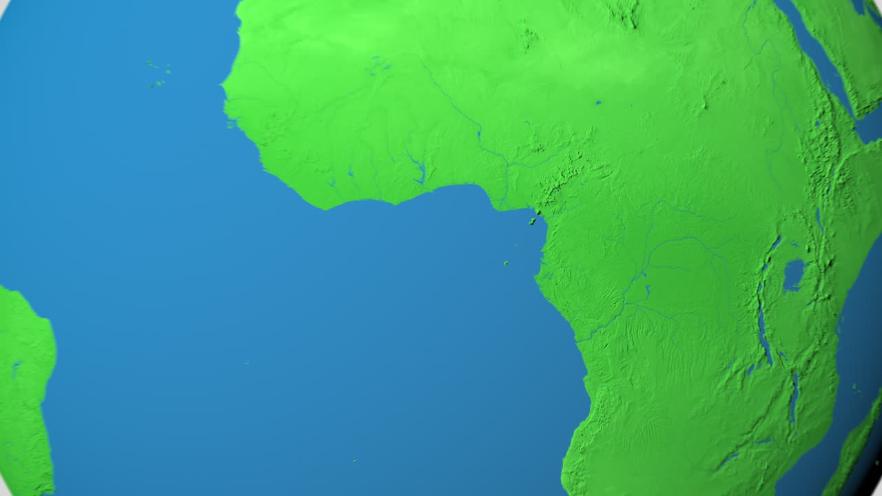 에토리얼 기니의 3d 지도