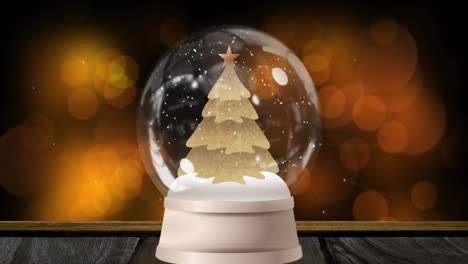 animación del globo de nieve de navidad sobre las manchas