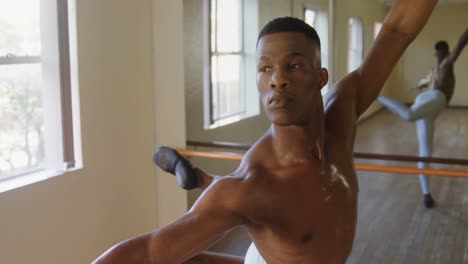 male ballet dancer dancing in the studio 4k