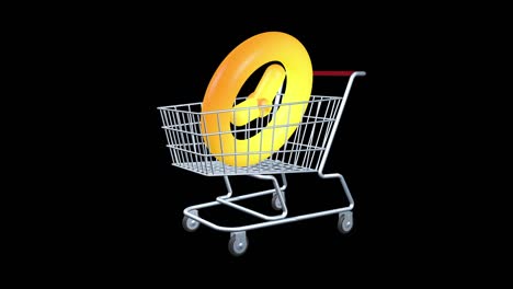 el concepto de comprar o vender tiempo y eternidad. el símbolo del reloj se encuentra en el carrito de compras de comestibles. símbolo moderno de comercio y economía. bienes reales para hoy.