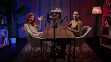 podcast interview featuring two women