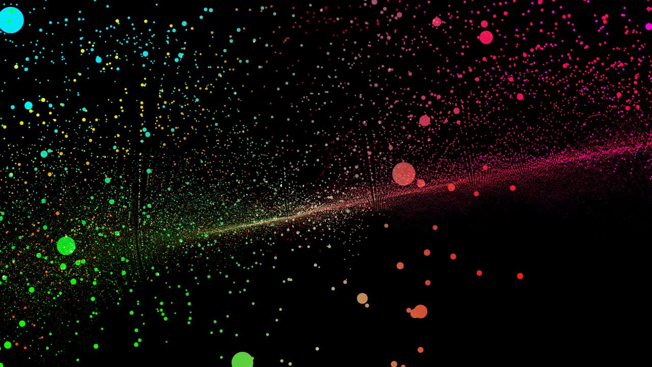 Futuristic abstract rainbow million particles ball waveform dimension ,visualization wave technology colorful digital