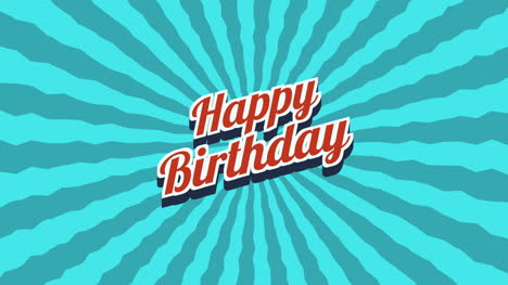 primer plano animado feliz cumpleaños texto sobre fondo de vacaciones 15