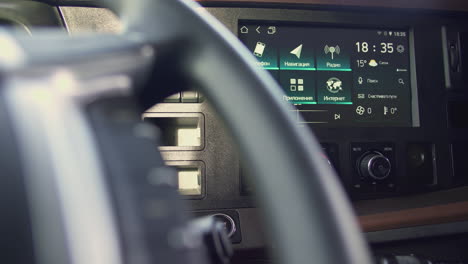 truck dashboard with infotainment system