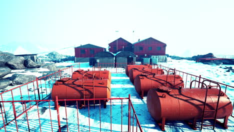 Antarctica-station-under-summer-sun