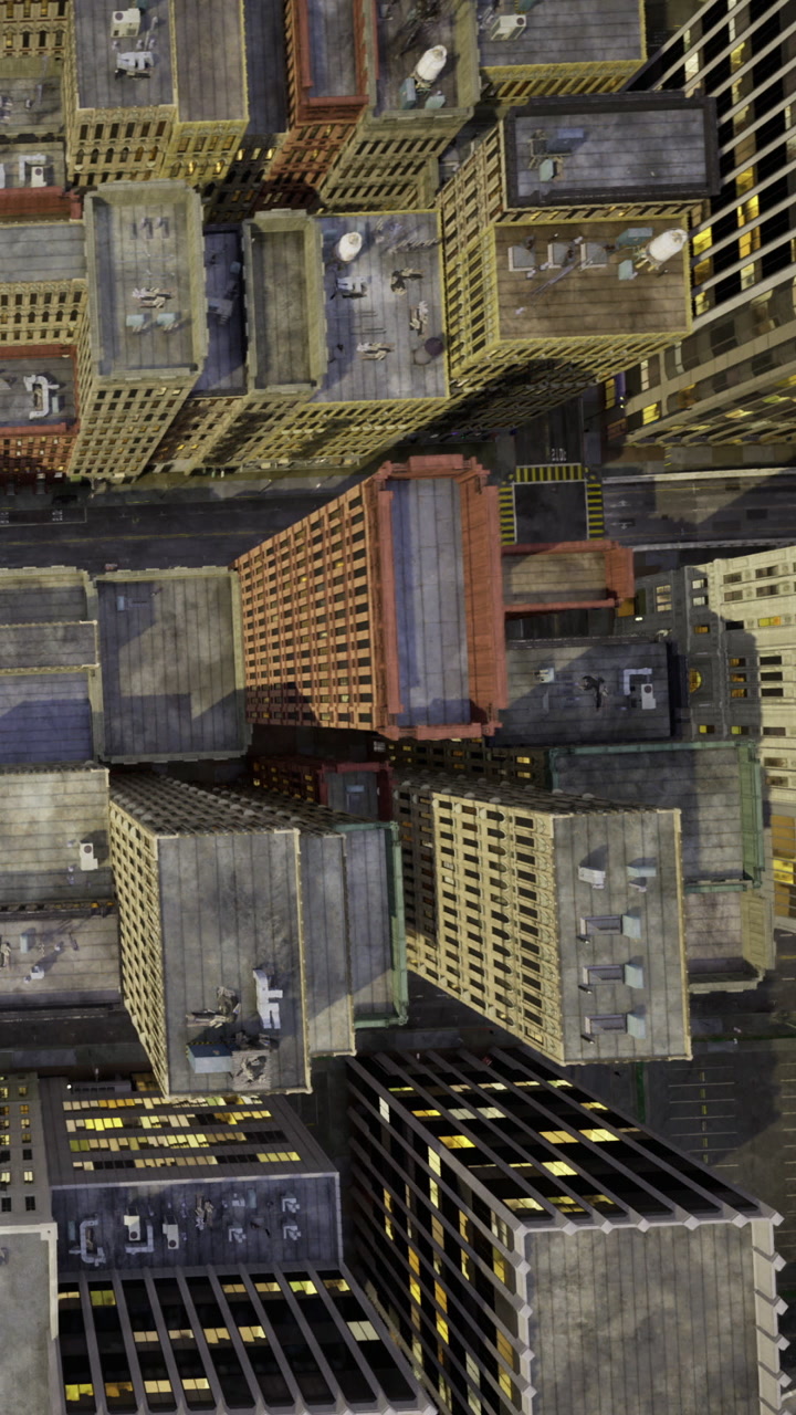 Urban jungle captured from above in a vibrant city landscape