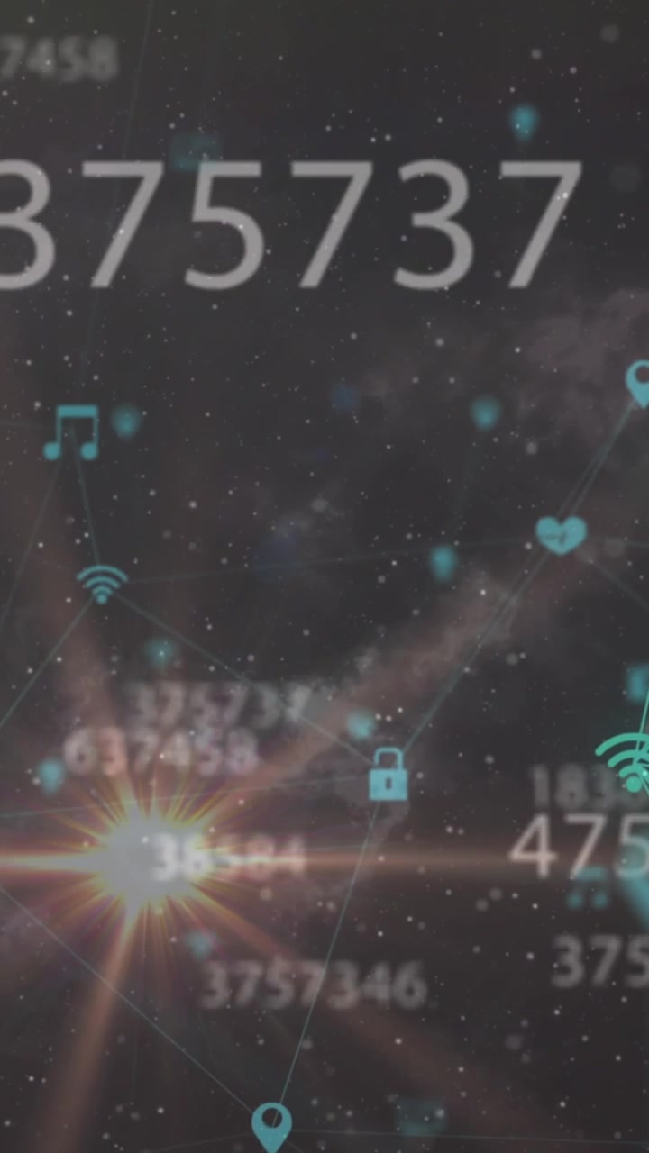 Animazione di reti di connessioni con numeri, rete di connessioni