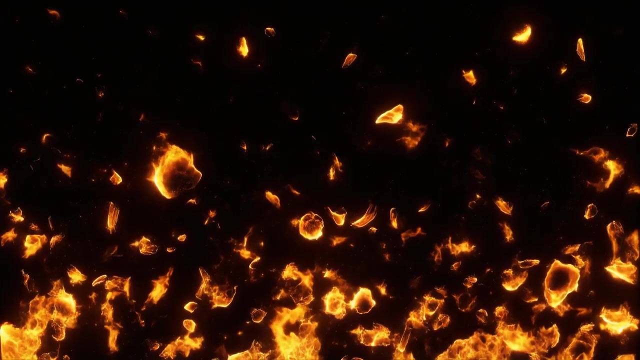 Unoszące się, żarzące się iskry ognia wznoszące się na czarnym tle