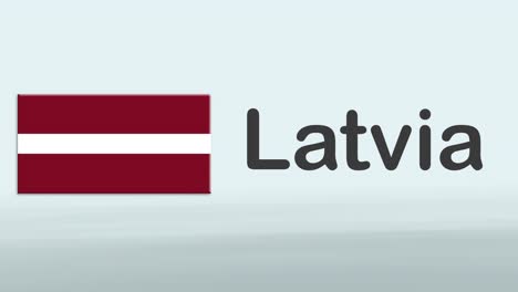 3d presentation promo intro in white background with a colorful ribon of the flag and country of latvia