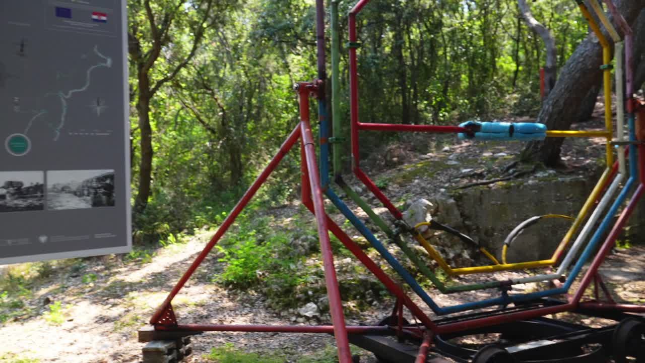 Signage and entrance to Monte Madonna near the village of &Scaron;i&scaron;an Croatia
