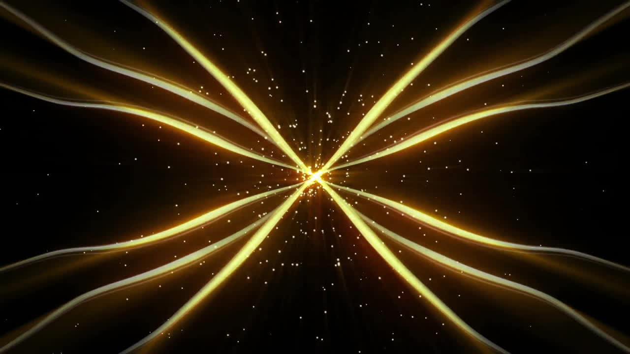 검은색 배경 위에 움직이는 반이는 빛의 흔적의 애니메이션