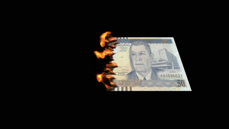 quemando 50 lempiras hondureñas