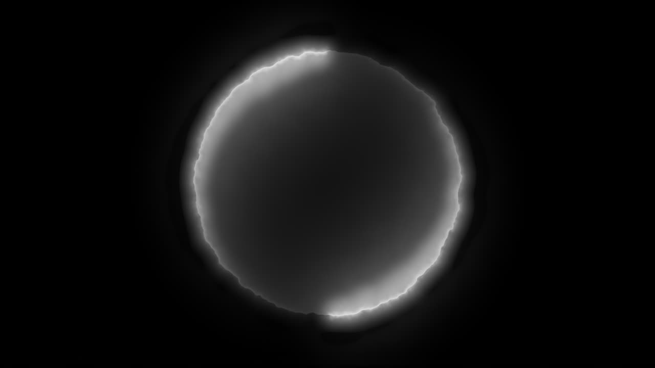 Abstract White Glowing Circle on Black Background