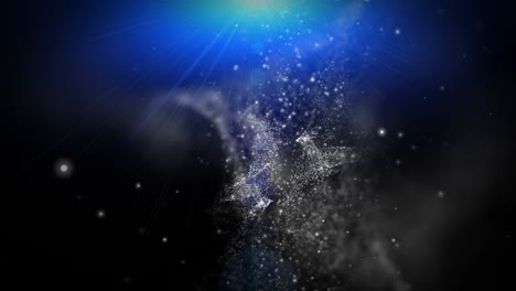 futuristic abstract animation with glittering particles and light in slow motion, 4096x2304 loop 4k
