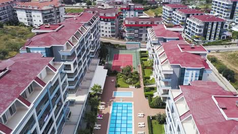 aerial view of modern apartment complex in turkey