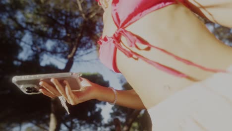 a woman enjoying the outdoors in summer fashion