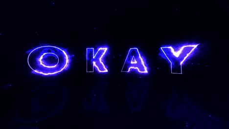un letrero de neón con la palabra "okay"
