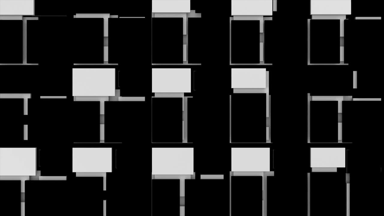 Black and white cubic moving surface. Abstract background. Motion design. Geometric pattern