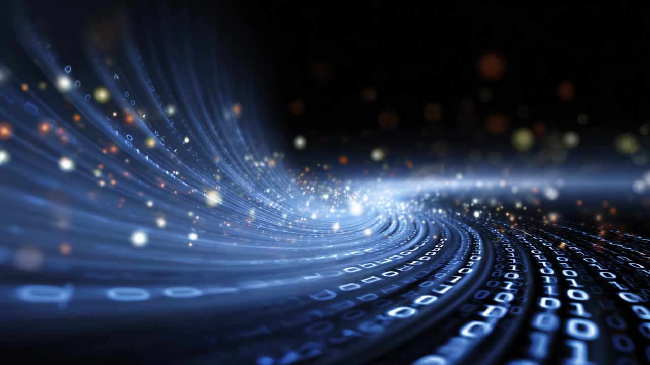 Exploring the Dynamic Flow of Digital Data Waves: A Visual Journey Through Binary Streams and Light Particles Representing the Endless Potential of Information in a Modern, Digital Landscape