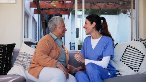 a nurse hugging an elderly woman, showing compassion and care