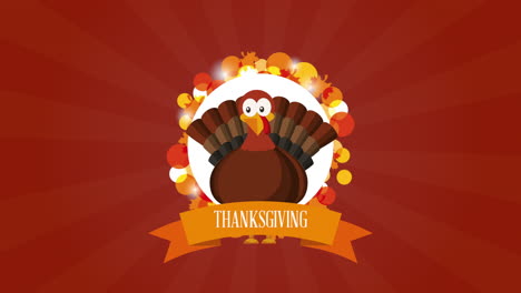 happy thanksgiving celebration with turkey