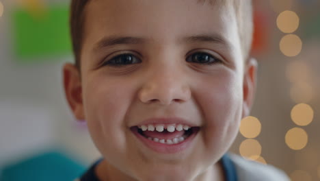 portrait happy little boy smiling cute child looking cheerful at home