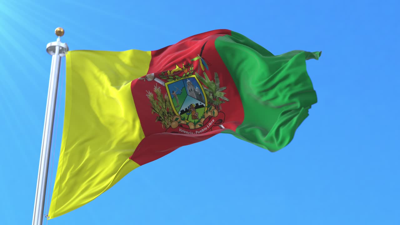 bandera de valencia, carabobo, venezuela. bucle