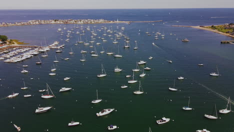 Imágenes-Aéreas-Sobre-El-Puerto-De-Scituate,-Ma