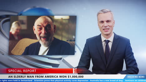 elderly man wins $1,000,000 - news report