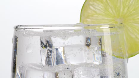 iced sparkling water with lime