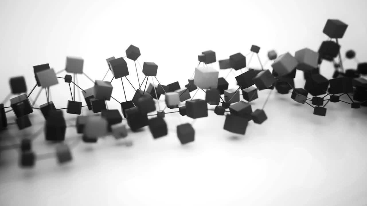 el concepto de cadena de bloques abstracto de 4k.