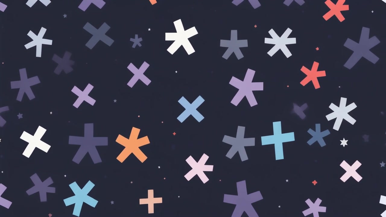 Abstract Motion Background with Floating Colorful Asterisk Symbols