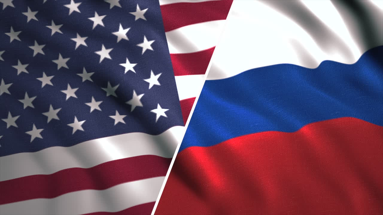 Bandeiras Americana e Russa
