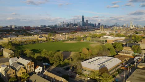 pilsen, harrison park on picturesque autumn day