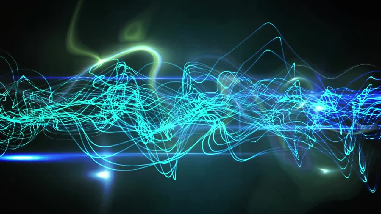 Animation of light spots and trails on black background