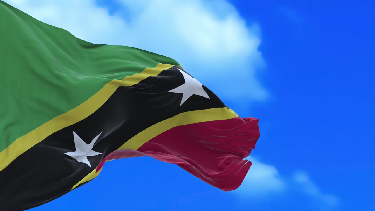 Ciclo continuo della bandiera di Saint Kitts e Nevis.