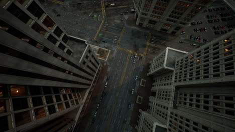 Aerial-view-of-New-York-downtown-building-roofs