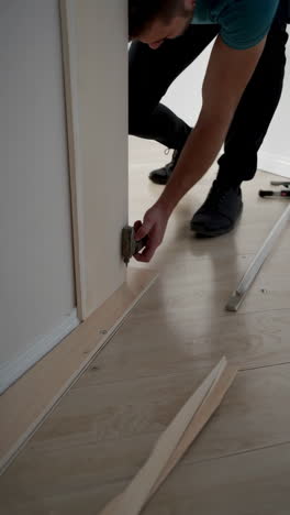 home renovation project - flooring and cabinet installation