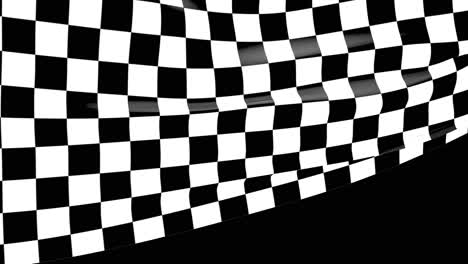 closeup checkered race flag waving with an alpha channel