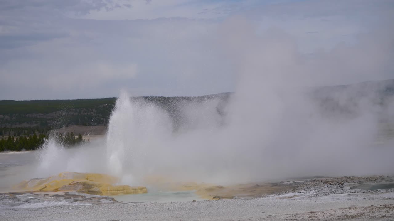 Geyser Eruption in Yellowstone National Park