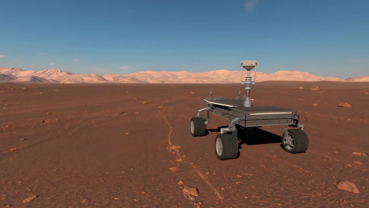 el rover de marte en el planeta rojo