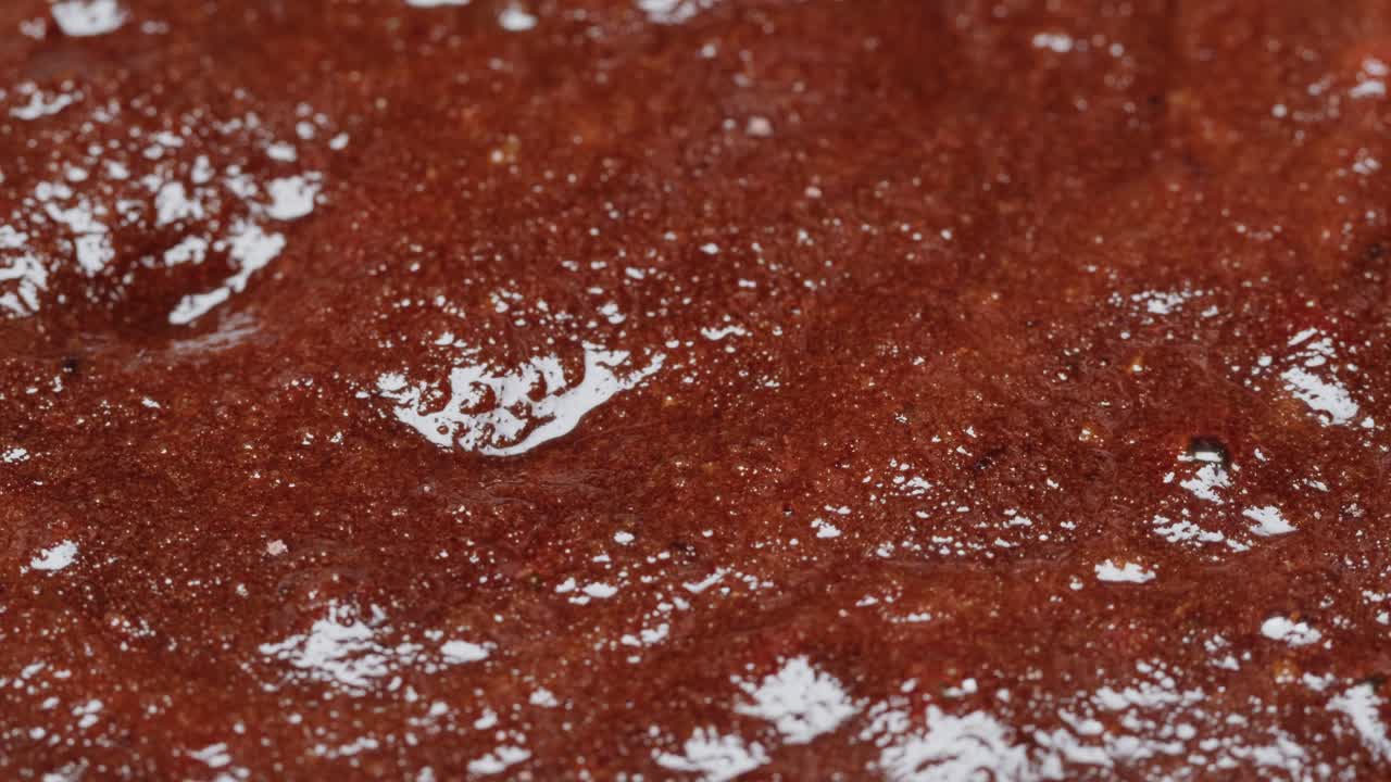 Mixing Chocolate Cake Batter with Spoon