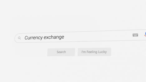 searching for currency exchange on internet browser